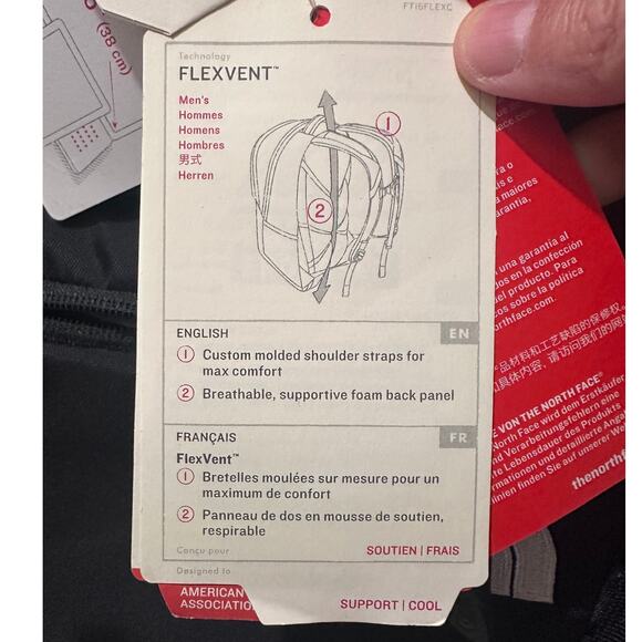 NWT The North Face Fall Line FlexVent Backpack Black Logo Amazon - Picture 5 of 9